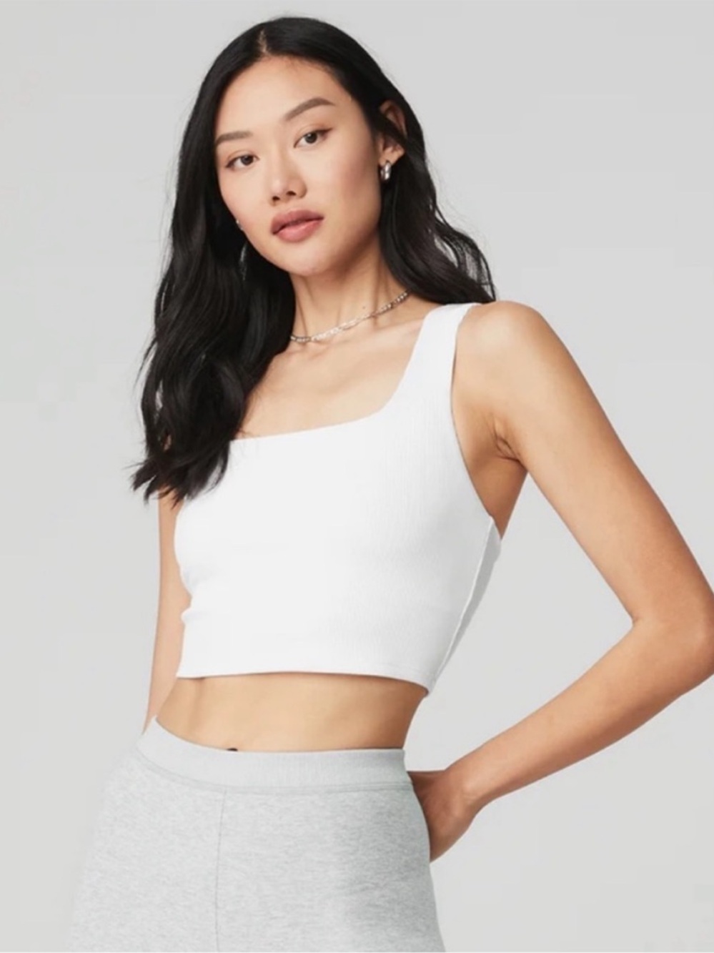 ALO YOGA ALOSOFT RIBBED CHIC BRA TANK